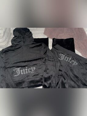 Juicy Couture Classic Velour Tracksuit Zip-Up Hoodie & Pull on Pants Medium BNWT